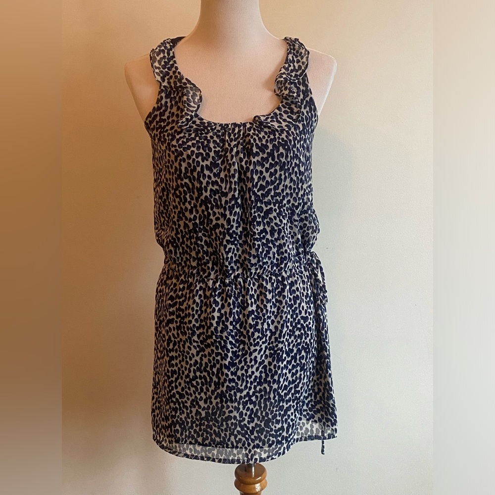 AQUA BY BLOOMINGDALES Women’s Blue & White Summer Dress XS